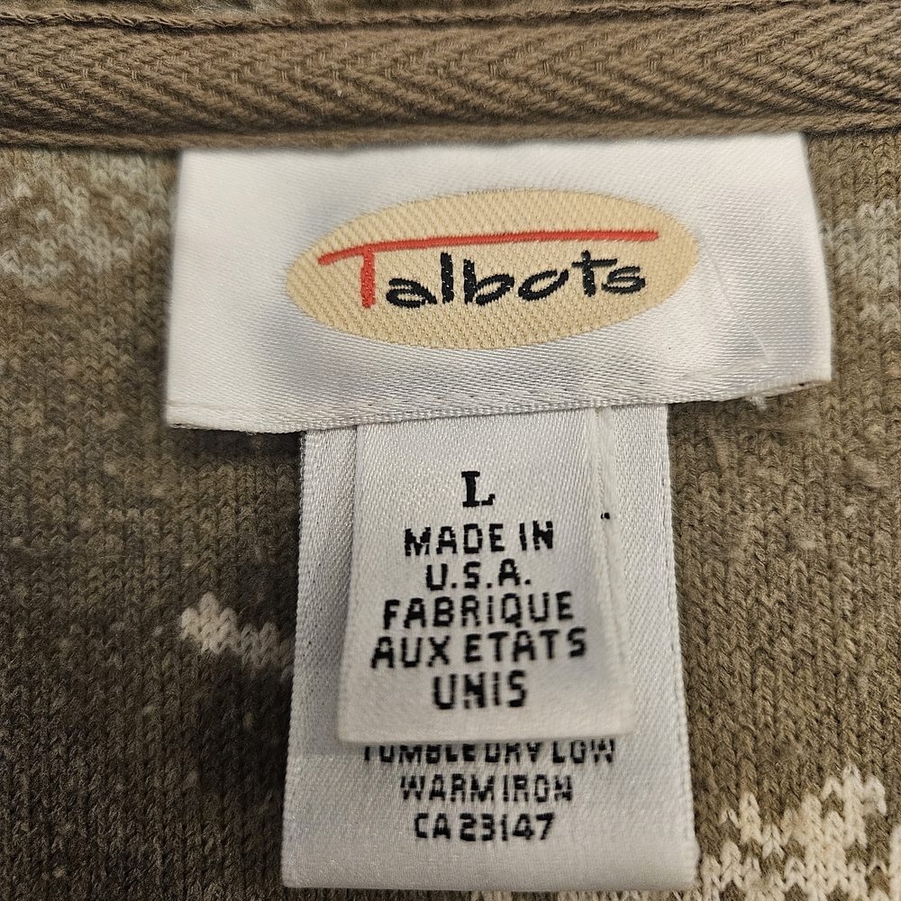 Talbots Light Brown Leaf Pattern Plush Teddy Jack… - image 4